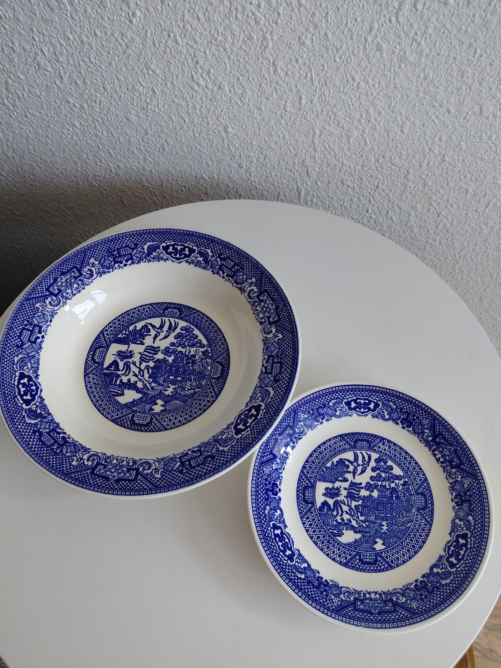 Vtg Willow Ware Royal China Royal Ironstone 2 Matched Dinner Plates